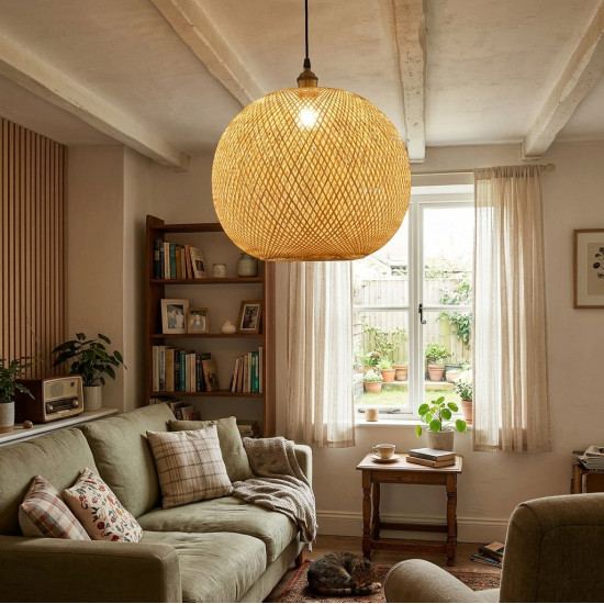 Straw Chandelier Large